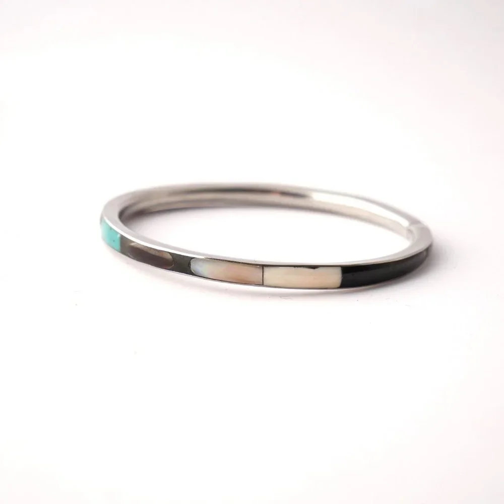 Multi-stone Inlay Bangle - Picture 3 of 5
